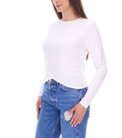 KangaROOS Damen Langarm-Shirt Cropped geschnitten Rundhals-Longsleeve in Wickeloptik Sweatshirt 90315813 Weiß KangaROOS Damen Langarm-Shirt Cropped geschnitten Rundhals-Longsleeve in Wickeloptik Sweatshirt 90315813 Weiß