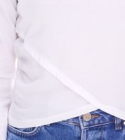 KangaROOS Damen Langarm-Shirt Cropped geschnitten Rundhals-Longsleeve in Wickeloptik Sweatshirt 90315813 Weiß KangaROOS Damen Langarm-Shirt Cropped geschnitten Rundhals-Longsleeve in Wickeloptik Sweatshirt 90315813 Weiß