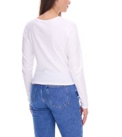 KangaROOS Damen Langarm-Shirt Cropped geschnitten Rundhals-Longsleeve in Wickeloptik Sweatshirt 90315813 Weiß KangaROOS Damen Langarm-Shirt Cropped geschnitten Rundhals-Longsleeve in Wickeloptik Sweatshirt 90315813 Weiß