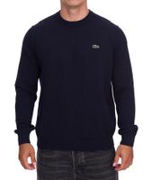 Lacoste Herren Strick-Pullover Baumwoll-Pullover mit Logo-Stickerei Langarm-Shirt AH0128 00 166 Dunkelblau