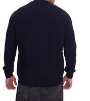 Lacoste Herren Strick-Pullover Baumwoll-Pullover mit Logo-Stickerei Langarm-Shirt AH0128 00 166 Dunkelblau