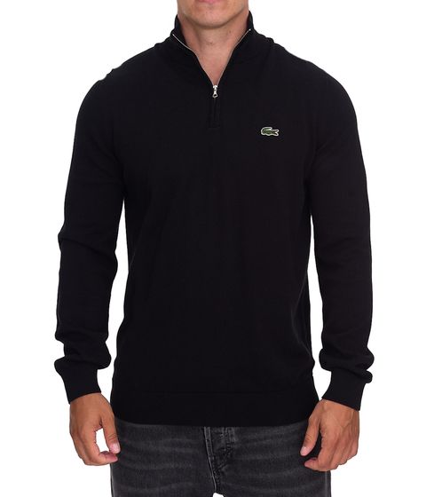 Lacoste Herren Strick-Troyer klassischer Strick-Pulli mit Logo-Stickerei Langarm-Pullover AH1980 00 031 Schwarz