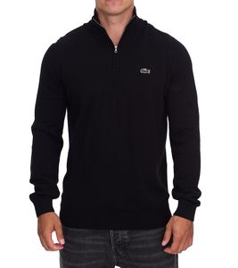 Lacoste Men's Classic Knit Sweater with Logo Embroidery, Long-Sleeved Sweater AH1980 00 031 Black Lacoste Men's Classic Knit Sweater with Logo Embroidery, Long-Sleeved Sweater AH1980 00 031 Black