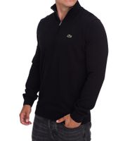 Maglione classico da uomo Lacoste in maglia con logo ricamato, maglia a maniche lunghe AH1980 00 031 Nero