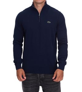 Lacoste Herren Strick-Troyer klassischer Strick-Pulli mit Logo-Stickerei Langarm-Pullover AH1980 00 166 Dunkelblau