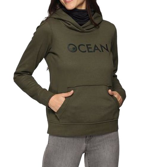 OCEAN SPORTSWEAR Women's 2-Piece Set: Hoodie and Loop Scarf, Hooded Sweater, Cotton Hoodie, 42696662, Green/Black