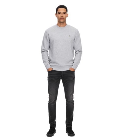 Sudadera Lacoste para hombre con logotipo bordado, jersey básico, jersey moderno de algodón, camisa de manga larga SH9608 00 CCA gris Sudadera Lacoste para hombre con logotipo bordado, jersey básico, jersey moderno de algodón, camisa de manga larga SH9608 00 CCA gris