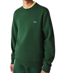 Lacoste Herren Sweatshirt mit Logo-Stickerei Basic-Pullover moderner Baumwoll-Sweater Langarm-Shirt SH9608 00 132 Grün