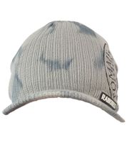 RAMONES Rockband Schirm-Beanie mit Band-Print Strick-Mütze mit Patch Fan-Beanie KC100814RAM Grau