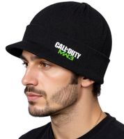 Call Of Duty MW3 Videospiel Schirm-Beanie mit MW3-Stickerei Strick-Mütze Fan-Beanie 84680CDT Schwarz
