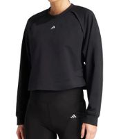 adidas Power Hidden Racerback Overlay - Pullover corto da donna, ecosostenibile, girocollo, con tecnologia AEROREADY, 47725214, nero
