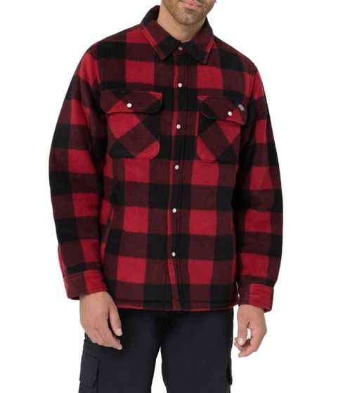 Giacca a quadri Dickies da uomo, camicia a maniche lunghe alla moda, 34849561, rosso/nero