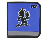BIOWORLD MERCHANDISING reflective CD case from the band "INSANE CLOWN POSSE" for 24 CDs, blue/black/white/yellow BIOWORLD MERCHANDISING reflective CD case from the band "INSANE CLOWN POSSE" for 24 CDs, blue/black/white/yellow