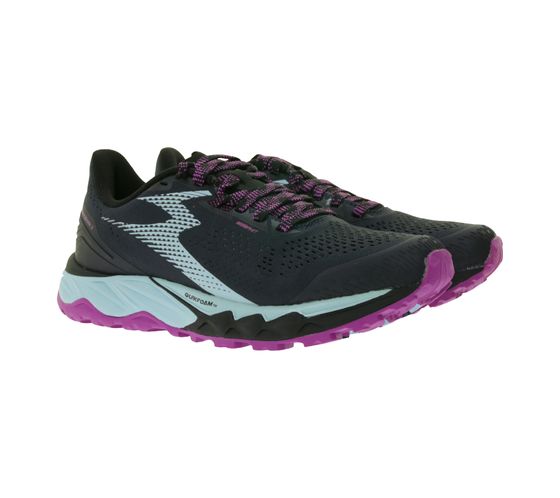 361° YUSHAN 3 Damen Lauf-Schuhe Trail-Schuhe Sport-Schuhe mit Quikspring+ und Quikfoam 8mm Sprengung Y2343-0753 Dunkelblau/Türkis/Lila