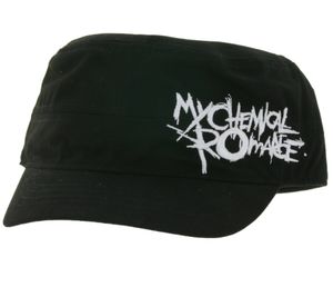 BIOWORLD MERCHANDISING "My Chemical Romance" Cotton Cap in a Military Cut with a Slightly Curved Fit, Black/White