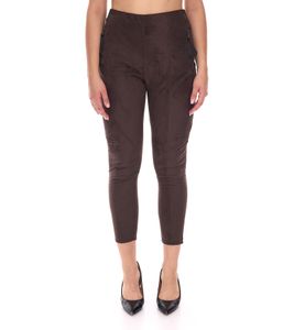Pantalones de mujer NAVIGAZIONE Alina con efecto ante, estilo bota, 78992442, color marrón