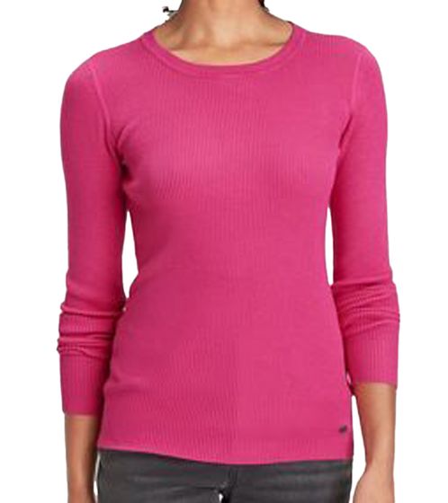 T-shirt côtelé à manches longues pour femme H.I.S, haut d'été, 75285228, rose