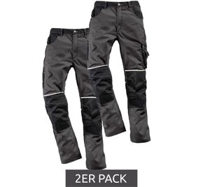 2er Pack NORTHERN COUNTRY Herren Arbeits-Hose mit Knie-Verstärkung Berufsbekleidung Heimwerker-Hose 60380202 Grau/Schwarz