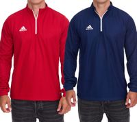 adidas Entrada 22 Halfzip Herren Trainings-Pullover nachhaltiges Sport-Shirt mit AEROREADY Technologie Rot oder Dunkelblau