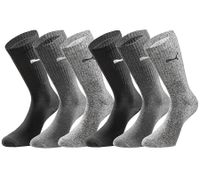 12 Paar PUMA Sport-Strümpfe mit gepolsterten Fußbereich Tennissocken atmungsaktive Socken extra weicher Bund 701224759 Schwarz/Anthrazit/Grau