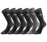 12 Paar PUMA Sport-Strümpfe mit gepolsterten Fußbereich Tennissocken atmungsaktive Socken extra weicher Bund 701224759 Schwarz/Anthrazit/Grau