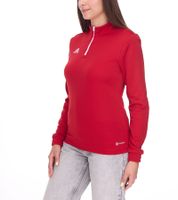 adidas Entrada 22 Damen nachhaltiger Sport-Pullover Trainings-Shirt mit AEROREADY Technologie Troyer-Pullover Langarm-Shirt Rot, Schwarz oder Dunkelblau