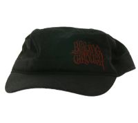 BLEEDING TROUGH Unisex Cap Baumwoll-Cap im millitärischen Schnitt mit leicht gebogenen Schnitt Schwarz/Rot