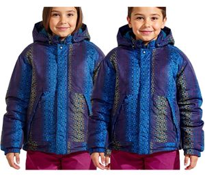 Giacca da neve Scout SNOWY, giacca invernale per bambini e bambine, giacca funzionale con cappuccio, 6190 3006, blu/multicolore