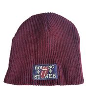 Rolling Stones Beanie - Cozy Autumn Hat, Comfortable Knit Beanie, Fan Merchandise KC100589RST Burgundy/Blue