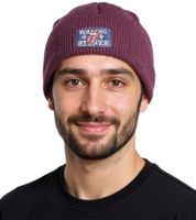 Rolling Stones Beanie - Cozy Autumn Hat, Comfortable Knit Beanie, Fan Merchandise KC100589RST Burgundy/Blue