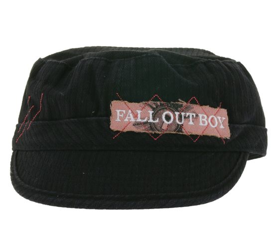 Casquette unisexe « FALL OUT BOY », en coton, coupe militaire légèrement incurvée, noir/rose