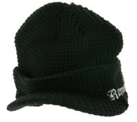 RAMONES Unisex Beanie mit Ramones-Logo und NY Punk Rock Schriftzug Schirm-Beanie Freizeit-Mütze Schwarz/Rosa/Weiß