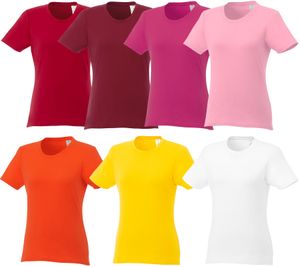 ELEVATE Heros Damen T-Shirt schlichtes Baumwoll-Shirt 150 g/m2 Basic-Shirt Unterzieh-Shirt 38029 in Rot, Weiß, Orange, Gelb oder Rosa
