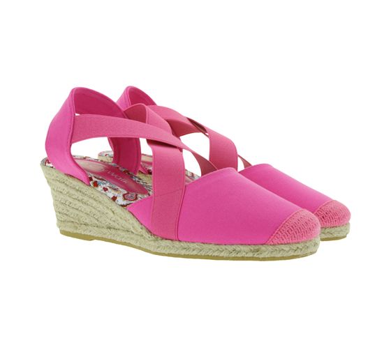 Citywalk Wedges Damen Keilabsatz-Sandalen mit Gummizug Espadrilles 11007623 Pink