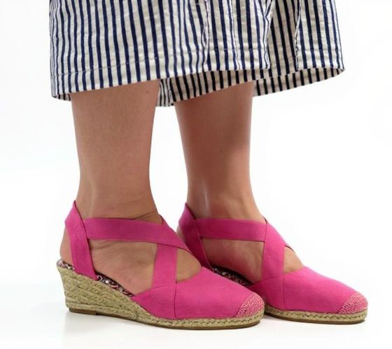 Citywalk Wedges Damen Keilabsatz-Sandalen mit Gummizug Espadrilles 11007623 Pink