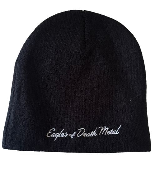 Unisex Beanie "Eagles of Death Metal" Baumwoll-Beanie im klassischen Schnitt Schwarz/Weiß