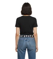 MISFITS Gürtel der Punk-Band für Damen und Herren mit aufgenähtem Schriftzug und Schnalle mit Patch Freizeit-Gürtel BT109172MIS Schwarz/Weiß
