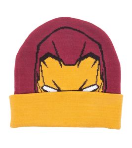 Gorro de Iron Man: Acogedor gorro primaveral con motivo de Iron Man. Gorro de punto. Artículo para fans: KC251005IRN Rojo/Amarillo Gorro de Iron Man: Acogedor gorro primaveral con motivo de Iron Man. Gorro de punto. Artículo para fans: KC251005IRN Rojo/Amarillo