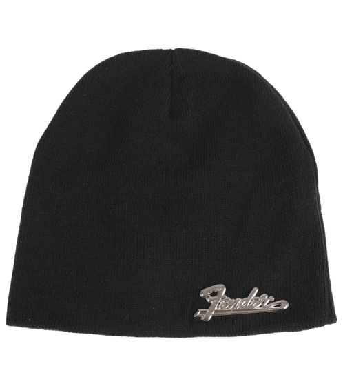 Berretto Fender con logo in metallo - Berretto in maglia del famoso produttore di chitarre - Fan Beanie KC230303FEN Nero