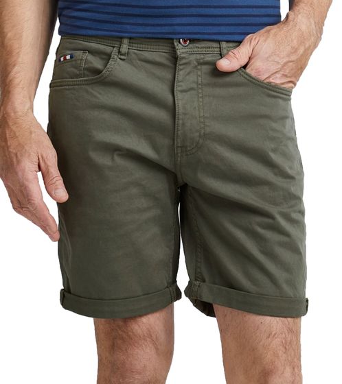 Bermuda casual da uomo FQ1924 Josh, pantaloni in cotone con risvolto, 21900320 180515, colore oliva