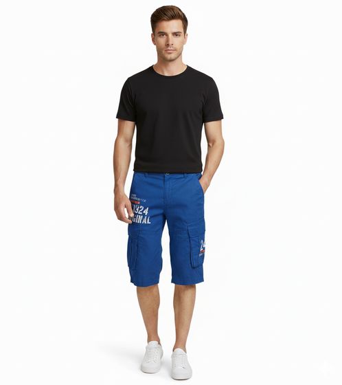 Bermudas cargo informales FQ1924 Mael para hombre, pantalones de verano de algodón, 21900196 181018, color azul