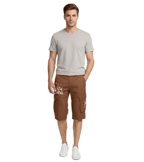 Bermudas cargo informales FQ1924 Mael para hombre, pantalones de verano de algodón, 21900196 181018, color marrón