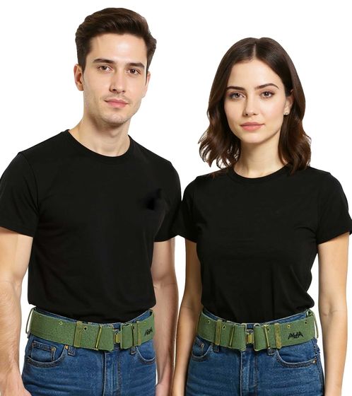 Cinturón de tela de la banda de rock ANGELS & AIRWAVES para hombre y mujer, talla única, 109 cm, estilo militar, cinturón casual, BT107924ANG, caqui