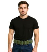 Cinturón de tela de la banda de rock ANGELS & AIRWAVES para hombre y mujer, talla única, 109 cm, estilo militar, cinturón casual, BT107924ANG, caqui