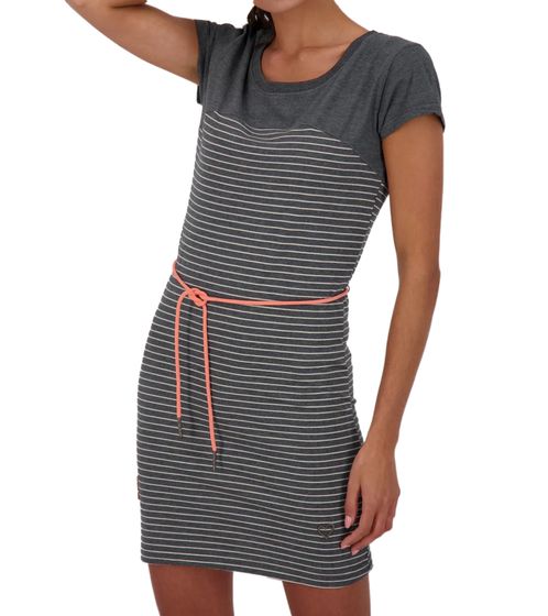 ALIFE AND KICKIN ClarissaAK B - Abito estivo da donna con coulisse in vita tono su tono, miniabito, abito in cotone, 58427169 Grigio
