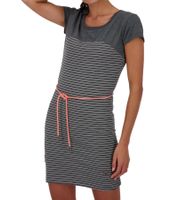 ALIFE AND KICKIN ClarissaAK B Damen Sommer-Kleid mit tonaler Taillenkordel Mini-Kleid Baumwoll-Kleid 58427169 Grau