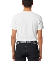 Underoath Gürtel der Metalcore-Band für Damen oder Herren Einheitsgröße 100cm mit urbanem Schriftzug Freizeit-Gürtel Schwarz/Weiß/Blau