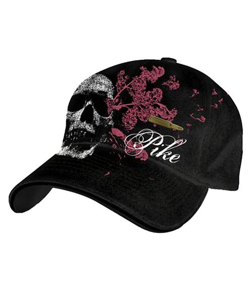 Cappellino trucker unisex Pike Apparel della linea Rock, cappellino da baseball con applicazione di teschio e proiettile, TC109526PIK, Nero