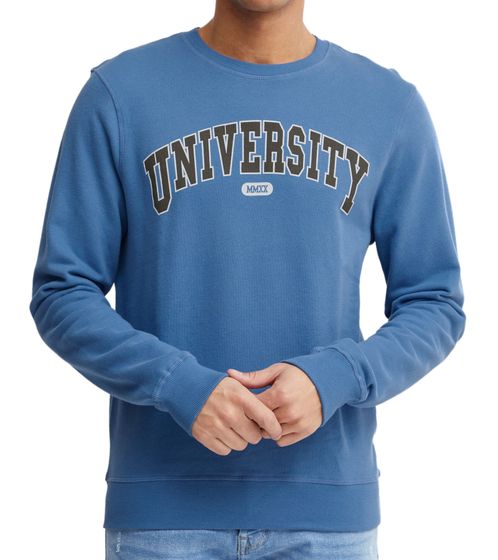 Maglione da uomo 11 PROJECT Davin con stampa frontale UNIVERSITY, felpa in cotone, 20715943, 194039, Blu