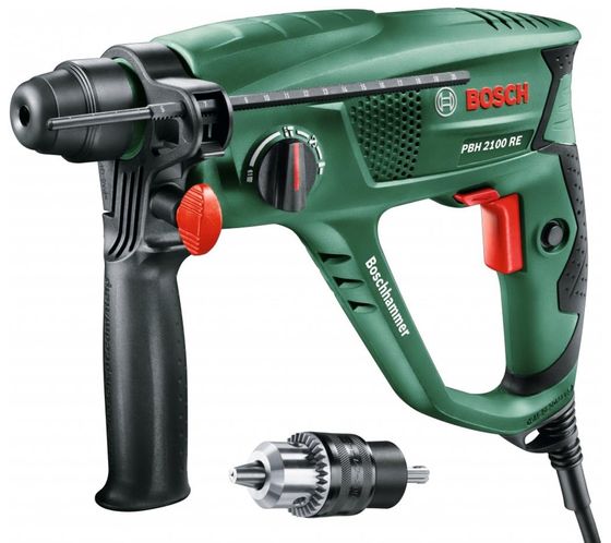 BOSCH 550W Bohrhammer PBH 2100 SRE mit SDS-Adapterbohrfutter Schlagbohrhammer im Koffer Bohrmaschine Stemmhammer Handwerk Werkzeug